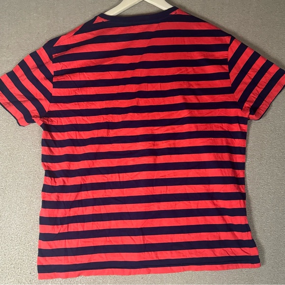 Polo Ralph Lauren Men Red Royal Blue Stripe Crew-Neck Classic Fit T Shirt Large - Picture 6 of 7
